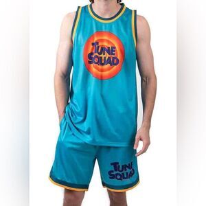 NWT Nostalgic Warner Brothers Space Jam Tune Squad Basketball Jersey Short Set M